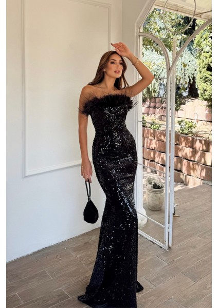 Açelya Payetli Otrişli Abiye 583286 indirimleri