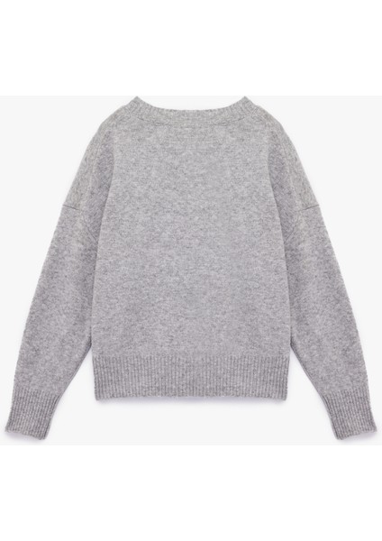 Uzun Kollu V Yaka Triko Kazak fırsatları