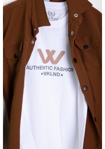 Taba Erkek Çocuk Jogger Gömlekli Tişörtlü 2li Takım 20405 fiyatları