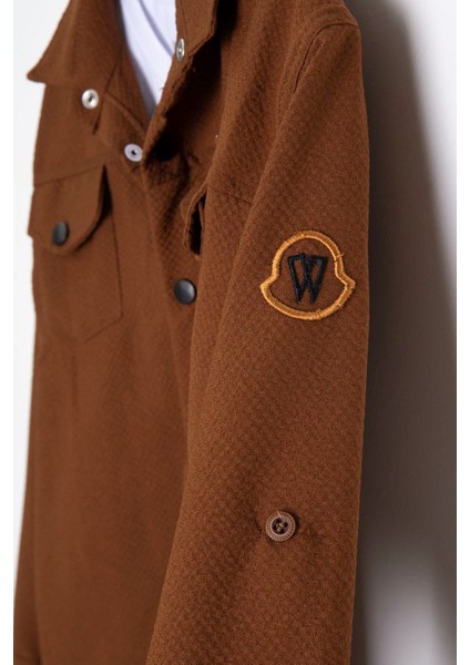 Taba Erkek Çocuk Jogger Gömlekli Tişörtlü 2li Takım 20405 modelleri