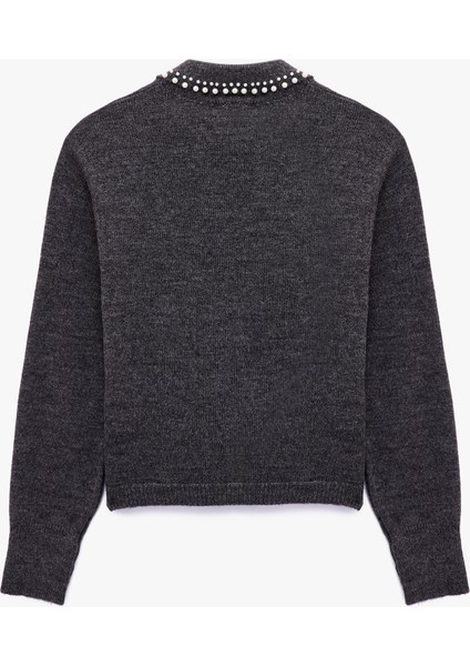 Inci Detaylı Bebe Yaka Uzun Kollu Triko Kazak fiyatları