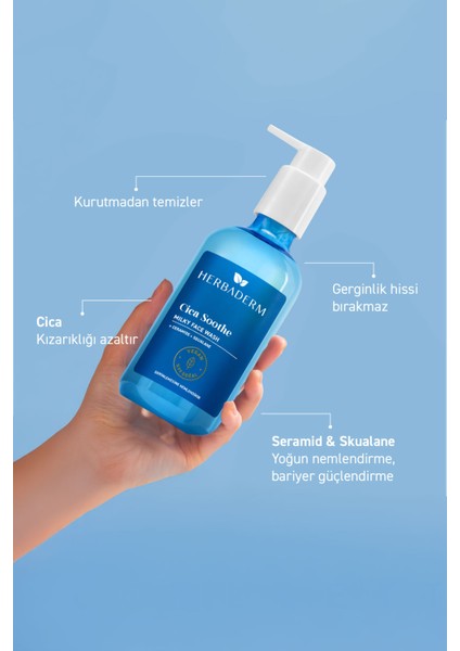 Cica Soothe Milky, Hassas ve Kızarık Ciltler Için Nemlendirici Bariyer Onarıcı Yüz Temizleme Jeli 250 ml modelleri