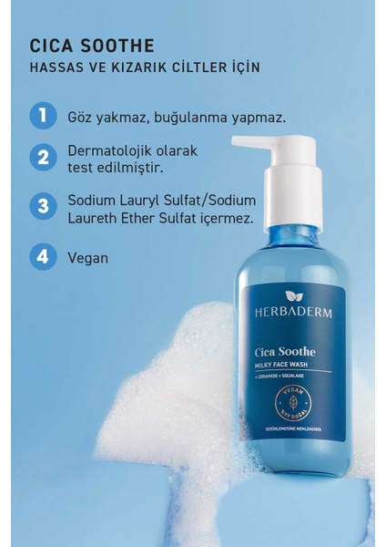 Cica Soothe Milky, Hassas ve Kızarık Ciltler Için Nemlendirici Bariyer Onarıcı Yüz Temizleme Jeli 250 ml fırsatları