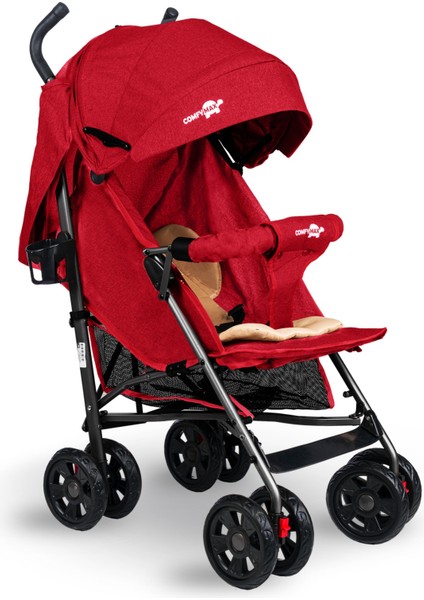 Comfymax Tam Yatar Baston Bebek Arabası – Dark Red fiyatları