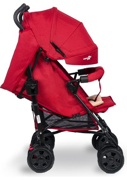 Comfymax Tam Yatar Baston Bebek Arabası – Dark Red fırsatları