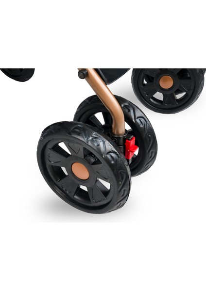 Comfymax Tam Yatar Baston Bebek Arabası – Dark Red