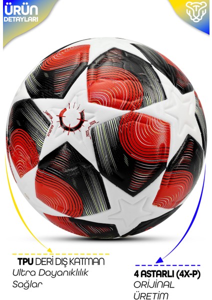 Pro-Series Pu Futbol Topu Lazer Kesim Şampiyonlar Beton Halı Saha Resmi Maç Futbol Topu Kırmızı 520 modelleri