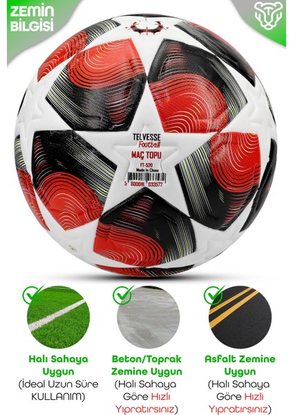 Pro-Series Pu Futbol Topu Lazer Kesim Şampiyonlar Beton Halı Saha Resmi Maç Futbol Topu Kırmızı 520 indirimleri