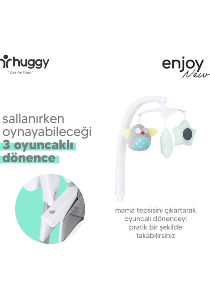 Enjoy Katlanabilir Mama Sandalyesi & Kumandalı Otomatik Bebek Salıncağı Gri fiyatları