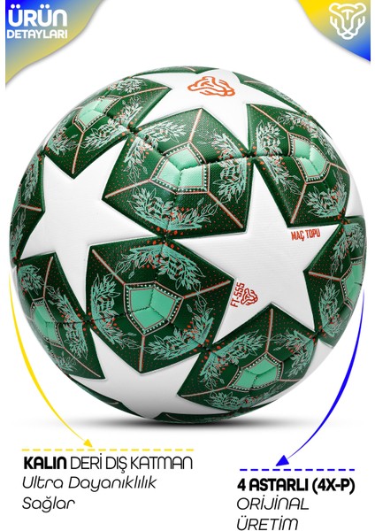 Profesyonel Futbol Topu 2025 Şampiyonlar Ligi Pompalı Sert Zemin Halı Saha Futbol Topu No5 Yeşil 555 modelleri