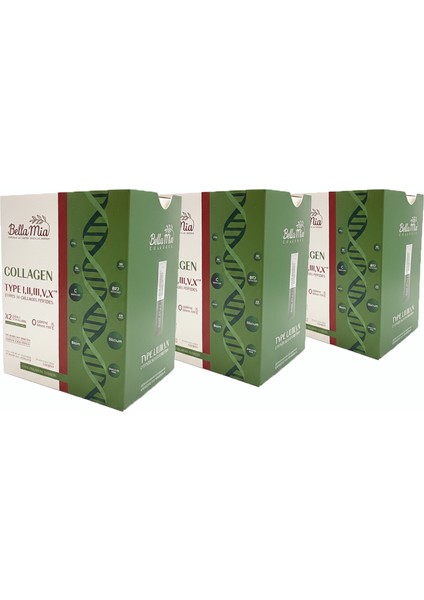 %100 Saf ve Doğal 5 Tip Kolajen ve Vitamin Içeren Diyet Takviyesi Ekonomik Paket (90 Şase) fiyatları