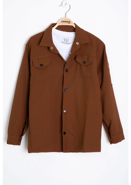 Taba Erkek Çocuk Jogger Gömlekli Tişörtlü 2li Takım 20405