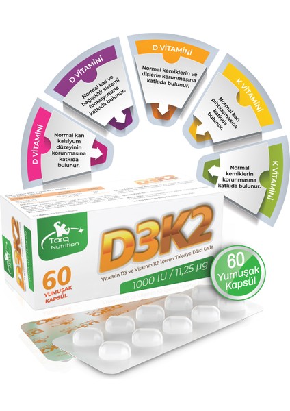 D3K2 (1000 Iu / 11,25 Mcg) - 60 Yumuşak Kapsül fiyatları