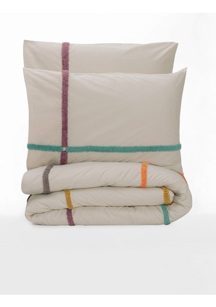 Puff Nakışlı Çift Kişilik Nevresim Takımı Insula Gül Kurusu