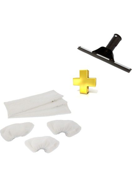 Karcher Uyumlu Sc1,sc2,sc3 Buharlı Süpürge Cam Silme Aparatı ve Mikrofiber Bez Seti
