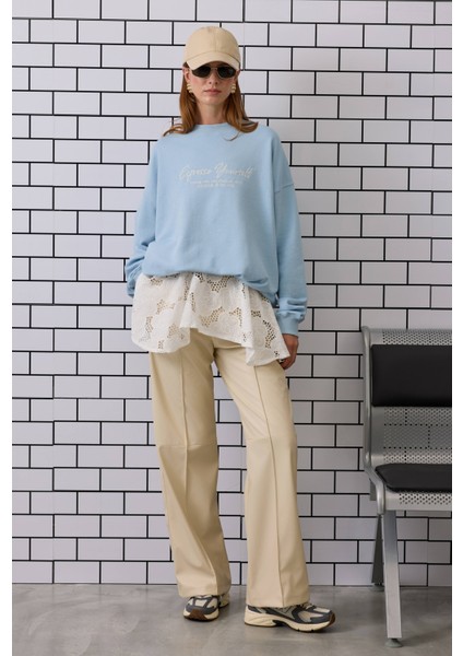 Nakışlı Sweatshirt Bebe Mavi modelleri