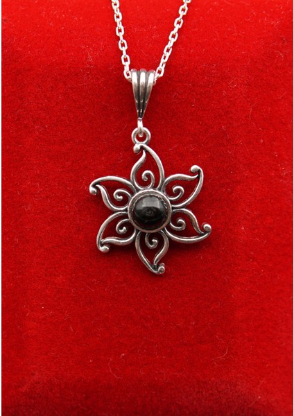 925 Ayar Kadın Oltu Taşı Kadın Kolye SK00085