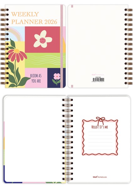 2026 Yılı A5 Haftalık Ajanda Spiralli 15X21 cm - 12 Aylık - Motivasyon Sayfalı fiyatları