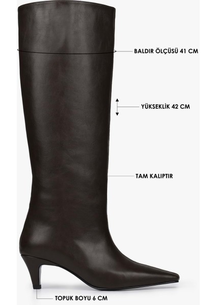 Kadın Amira Kahve Cilt Çizme indirimleri