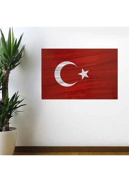 Dalgalanma Efektli Manyetik Duvar Stickerı Türk Bayrağı 75 x 50 cm