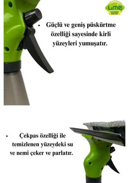 Spreyli Camsil Çekpas Deterjan Su Hazneli Silikonlu Çekçek Microfiber Araba Cam Ayna Temizleyici fiyatları