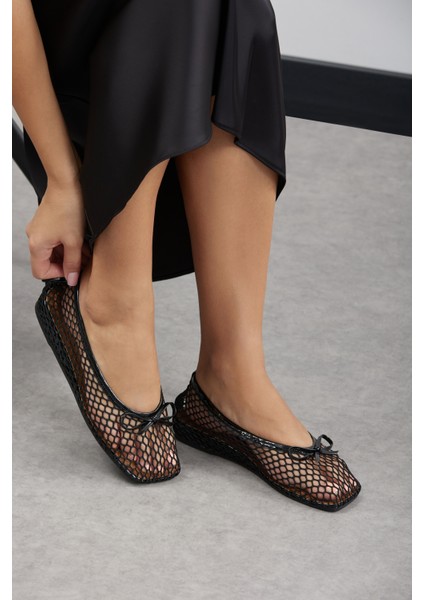 Beny Kadın Fileli Topuklu Babet