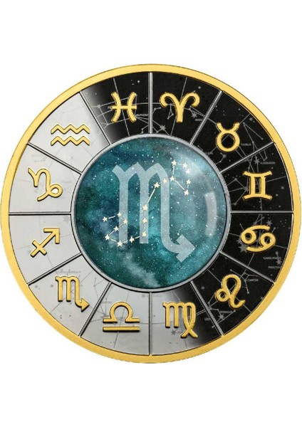 AgaKulche Burçlar Serisi Akrep Gümüş Sikke Coin