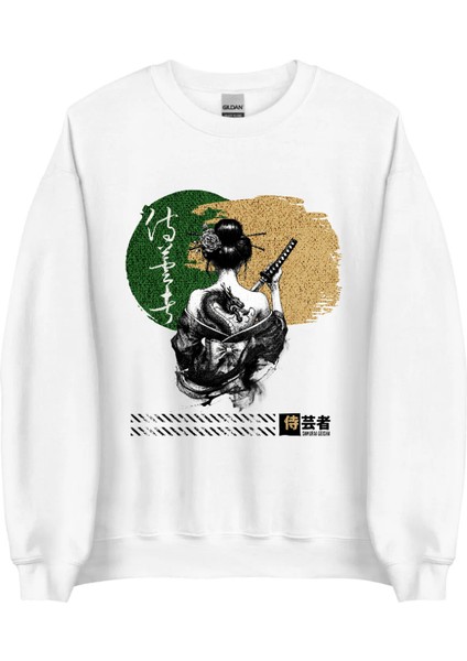Kadın Sweatshirt - Geisha Savaşçı Desenli. Güçlü ve Şık Tasarım fiyatları