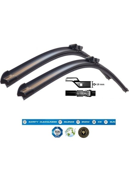 Silecek Takım Ön Muz Tipi 27''+25'' 675MM-625MM Astra J 09- Astra K 15- Cascada 13-