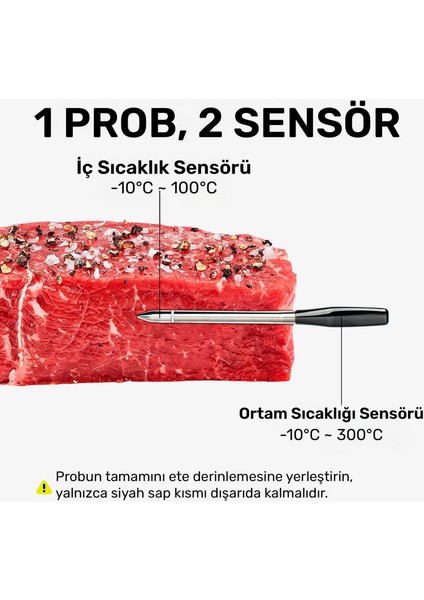 TP970 Şarjlı 182M Kablosuz Alarmlı 1problu Telefon Kontrollü Profesyonel Gıda Termometresi fırsatları