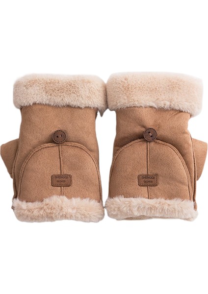 Kadife Isıtmalı Yarım Parmaklı Eldiven (Yurt Dışından)