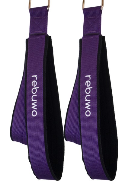 Pilates Elcik Reformer Yoga Pilates Tutma Aparatı (Mor)– Kadife Kumaş & Metal D Tokalı (1 Çift)