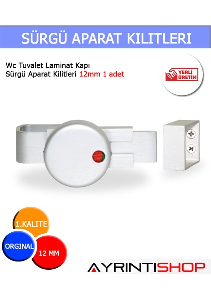 Wc Tuvalat Laminat Kapı Kilitleri Sürgü Kilit Aparatları 12 mm
