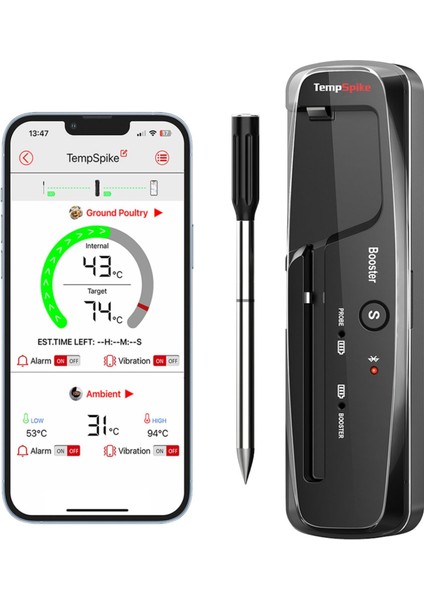 TP961 Şarjlı 150M Kablosuz Alarmlı 1problu Telefon Kontrollü Profesyonel Gıda Termometresi
