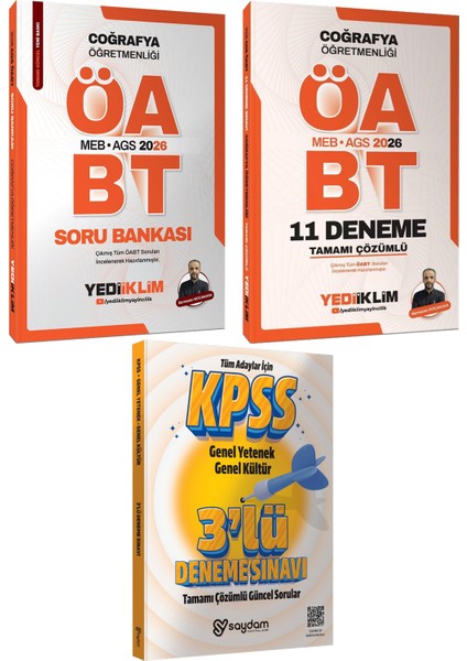 2026 Meb Ags Öabt Coğrafya Öğretmenliği Tamamı Çözümlü Soru Bankası-Tamamı Çözümlü 11 Deneme