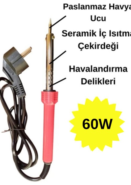 Bt 4'lü Lehim Makinesı Seti 60W Havya Tutucu Havya Kalemi Tel Lehim Pastası Elektrik Bandı fiyatları