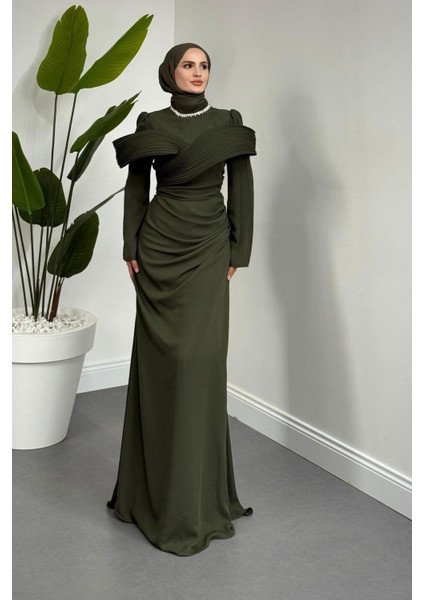 Lyra Pelerinli Balık Abiye Haki