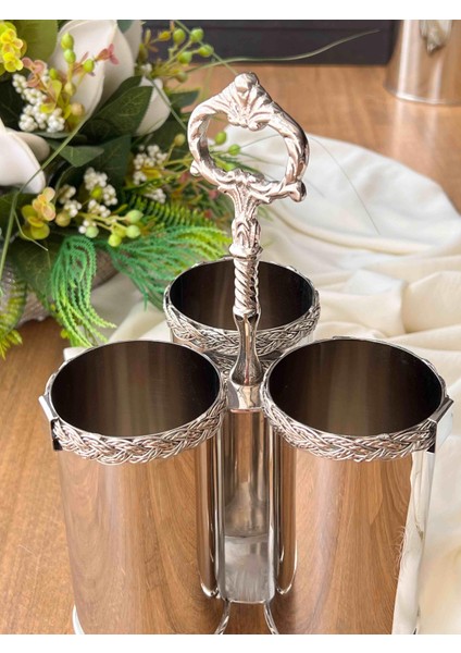 3 Bölmeli Ottomans Metal Stand – 17X7X26 cm
