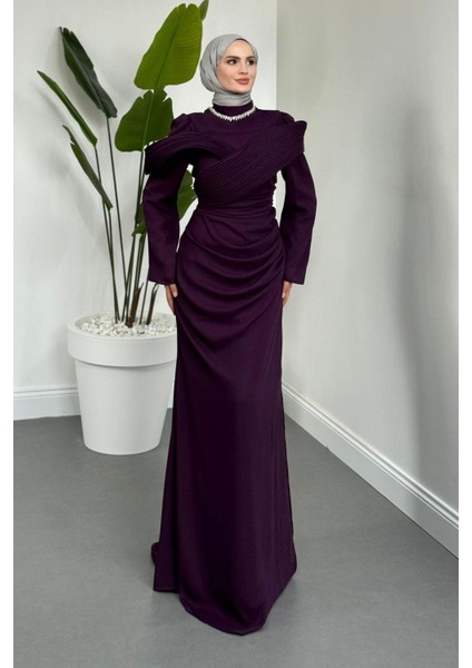 Lyra Pelerinli Balık Abiye Mor fiyatları