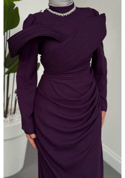 Lyra Pelerinli Balık Abiye Mor fırsatları