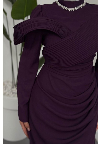 Lyra Pelerinli Balık Abiye Mor indirimleri