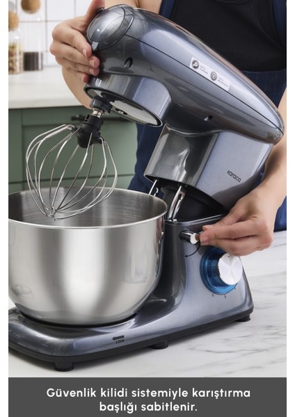Güçlü 1900W 5,5l Stand Mikser, Kıyma, Sosis, Köfte Için Çok Fonksiyonlu Aparat