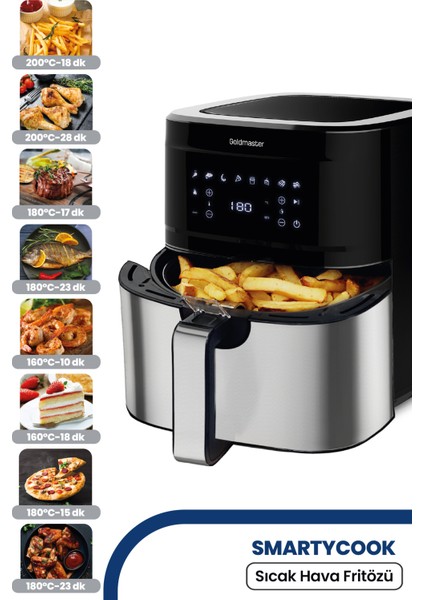 7l Inox Geniş Hazneli Dokunmatik 9 Fan Teknolojili Hava Fritözü modelleri