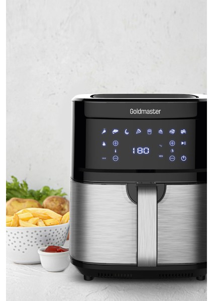 7l Inox Geniş Hazneli Dokunmatik 9 Fan Teknolojili Hava Fritözü indirimleri