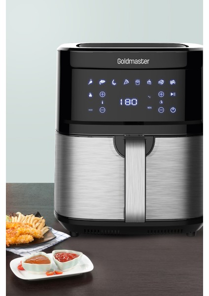 7l Inox Geniş Hazneli Dokunmatik 9 Fan Teknolojili Hava Fritözü