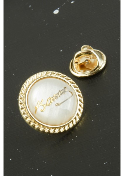 Zengezur Atatürk Sedef Yaka Rozet-Sarı