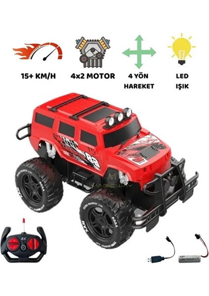Uzaktan Kumandalı Şarjlı Off - Road Aracı U/k 1/12 - Kırmızı