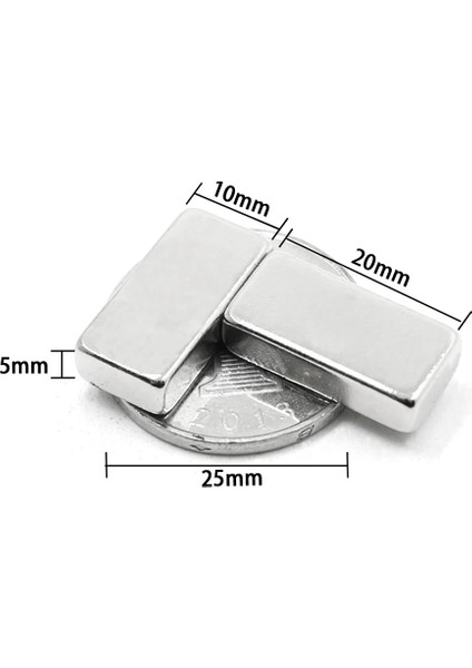 20 Adet 20X10X5 mm Neodyum Magnet N35 Güçlü Mıknatıs Köşeli ve Dayanıklı Nikel Kaplama ( Lisinya ) fiyatları