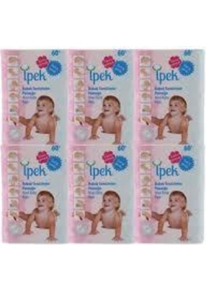 Ipek Bebek Temizleme Pamuğu 60'lı x 6 Paket