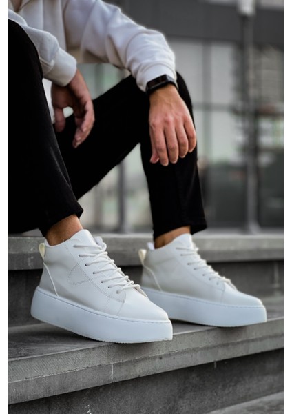 LE10 Bağcıklı Erkek Yüksek Beyaz Taban Antrasit Spor Bot indirimleri